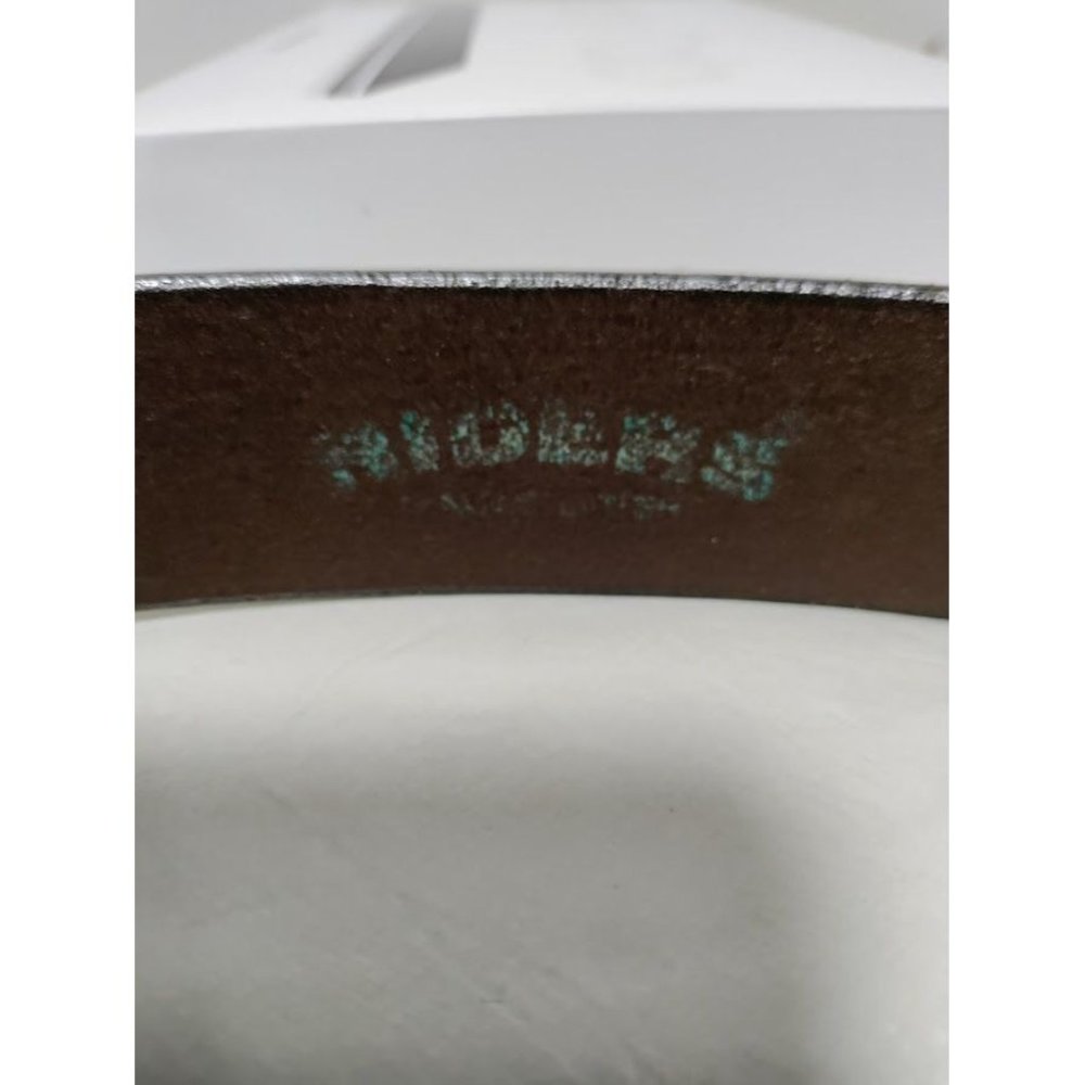 Riders Mens Leather Gold Tone Buckle Adjustable Belt Brown One Size - Picture 12 of 15